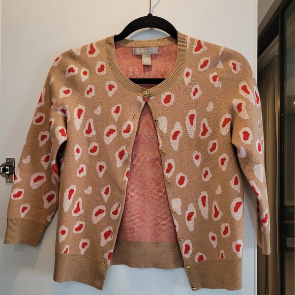 leopard print 3/4 sleeve cardigan - Picture 1 of 5
